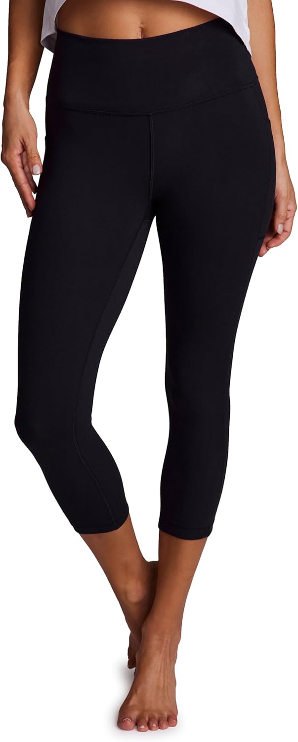 RBX Active Women's Capri Leggings with Pockets, Quick Drying Squat Proof Cropped Workout Tights with High Waistband