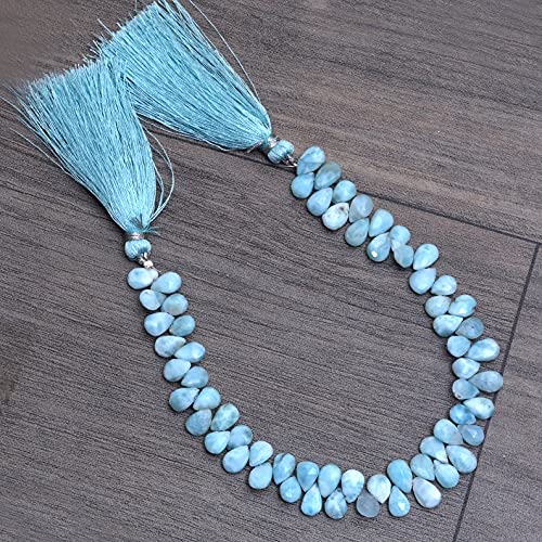 Brin de 8 pouces de Larimar naturel, l'éclat des lagons à fleur de peau