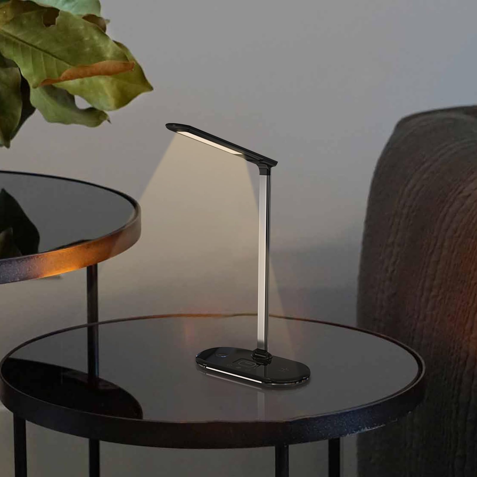 Lámpara De Escritorio Luz regulable de lectura con cuidado ocular y base de