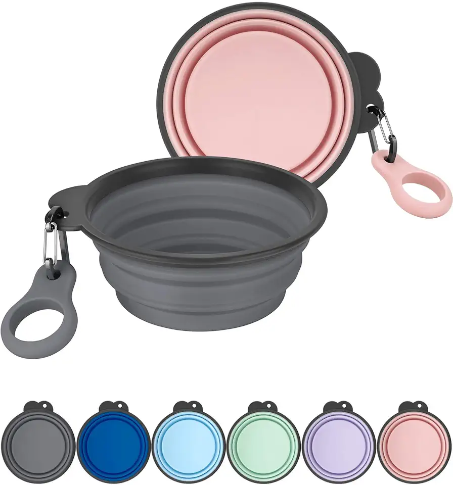 Aonkey Collapsible Dog Bowls with Bottle Carrier, 2...