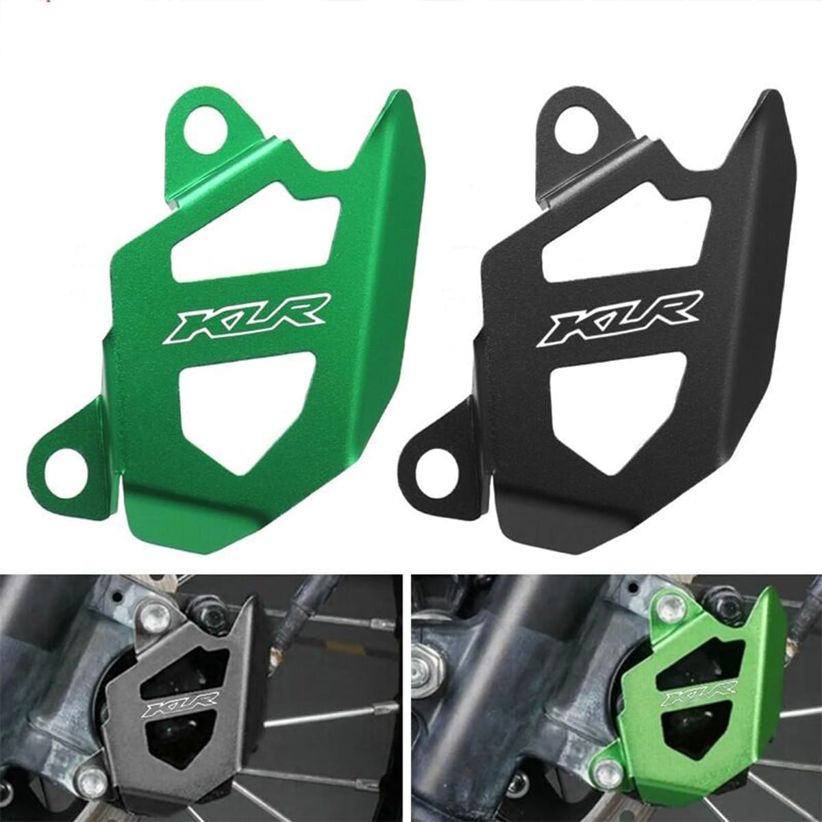 Motorcycle Front & Rear Brake Caliper Guard Cover for KLR650 KLR650-E KLR 650 2008-2024 (Green)