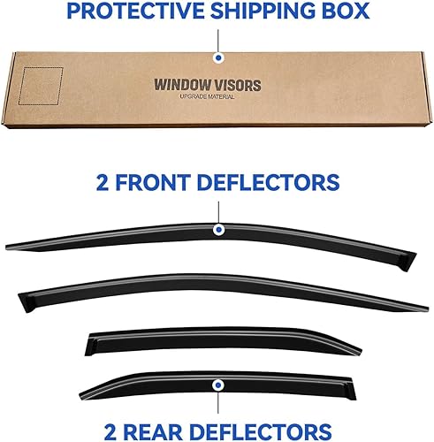 Miniatura 206 de Visores protectores de lluvia para ventana, deflectores de viento de canal exterior