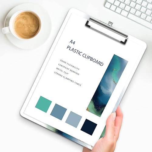 Miniatura 5 de ZAXMEY Portapapeles de plástico A4, bonito portapapeles tamaño de carta de estrellas para profesores, niños, tablero de clip ligero  Tableros de