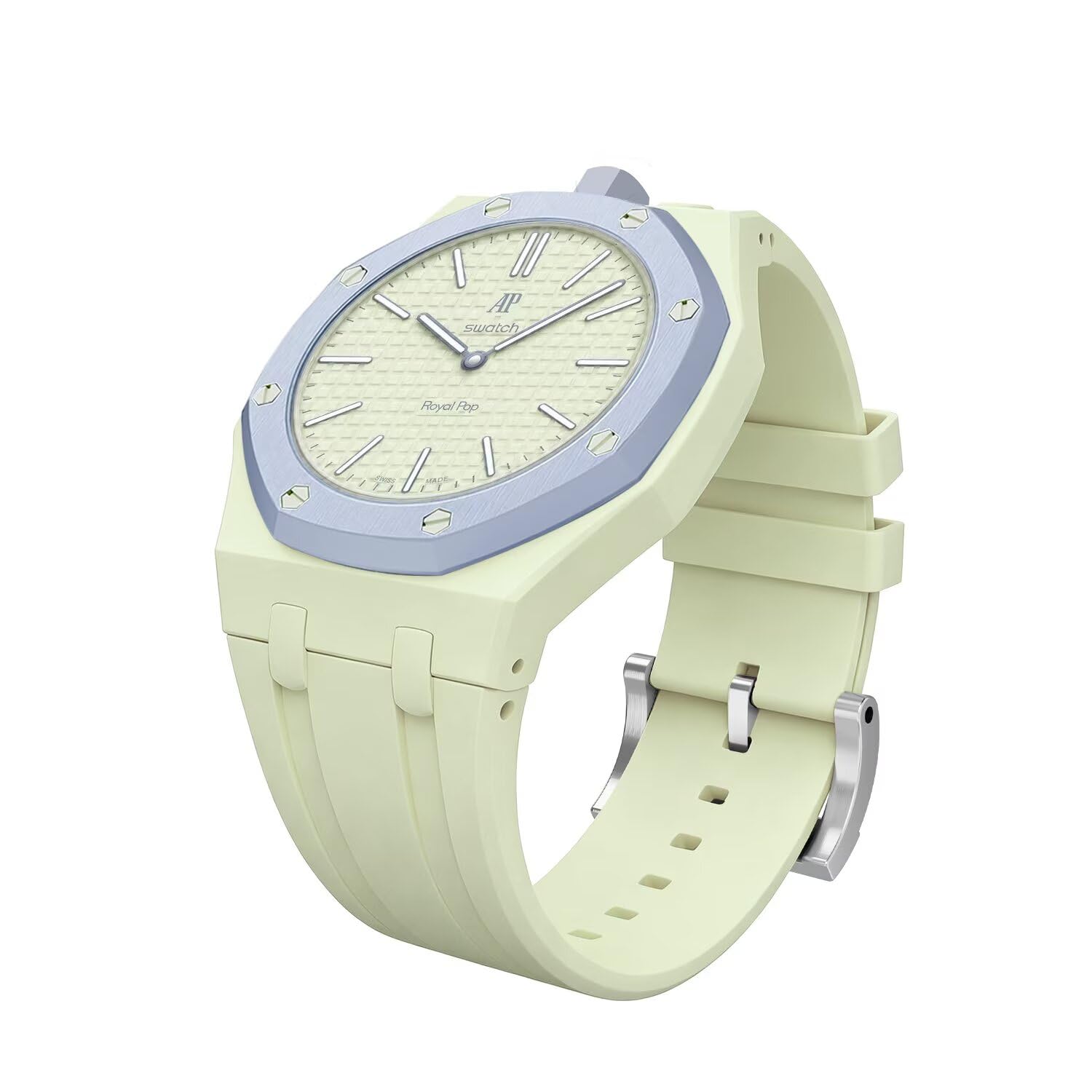 TingYR Cinturino Compatibile con Swatch Royal Pop, Cinturino Orologio in Silicone con Custodia Ceramica, Bracciale Impermeabile e Confortevole.