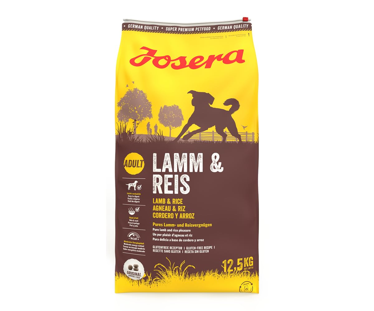 JOSERA Jagnięcina i ryż (1 x 12,5 kg) | Karma dla psów z jagnięciną jako jedynym zwierzęcym źródłem białka | Sucha karma premium dla dorosłych psów | 1 szt. w opakowaniu