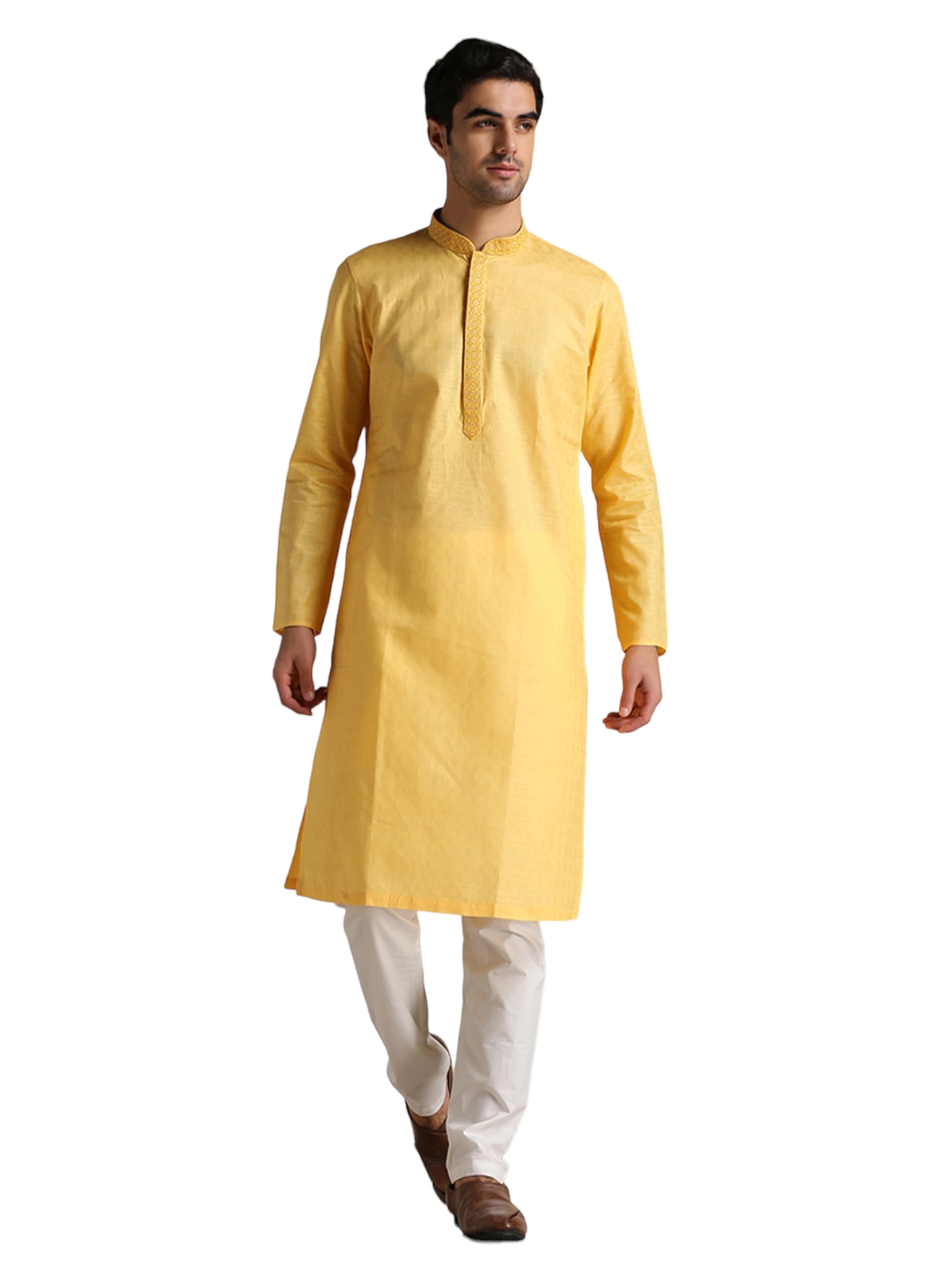 Kurta Pyjama homme coton Manyavar ensemble traditionnel coupe normale - 7