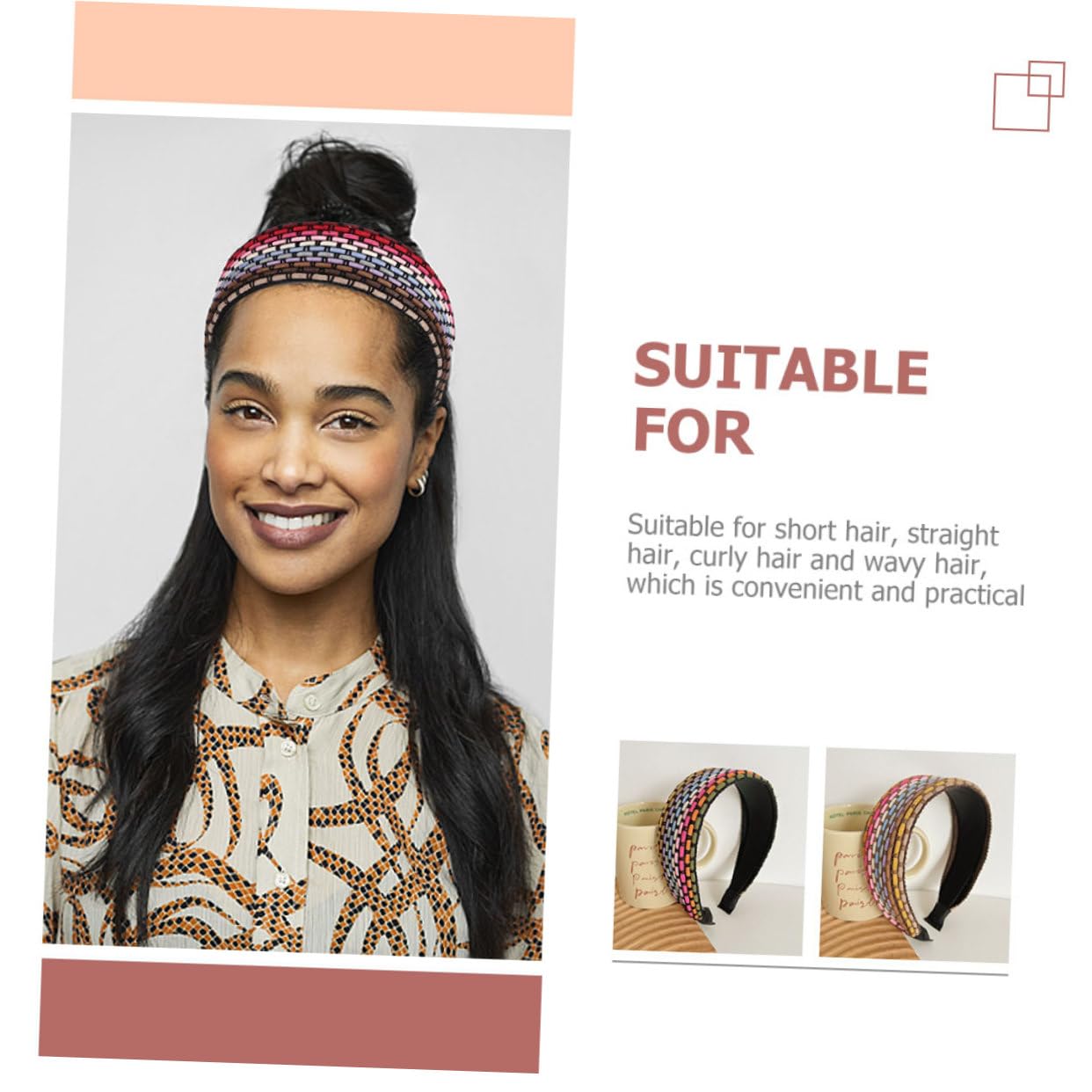 FRCOLOR 6 Piezas Diadema De Ala Ancha Diademas Versátiles Diademas Portátiles Bandas Anchas Para La Cabeza Trenzadas Para Anchas Para Tela