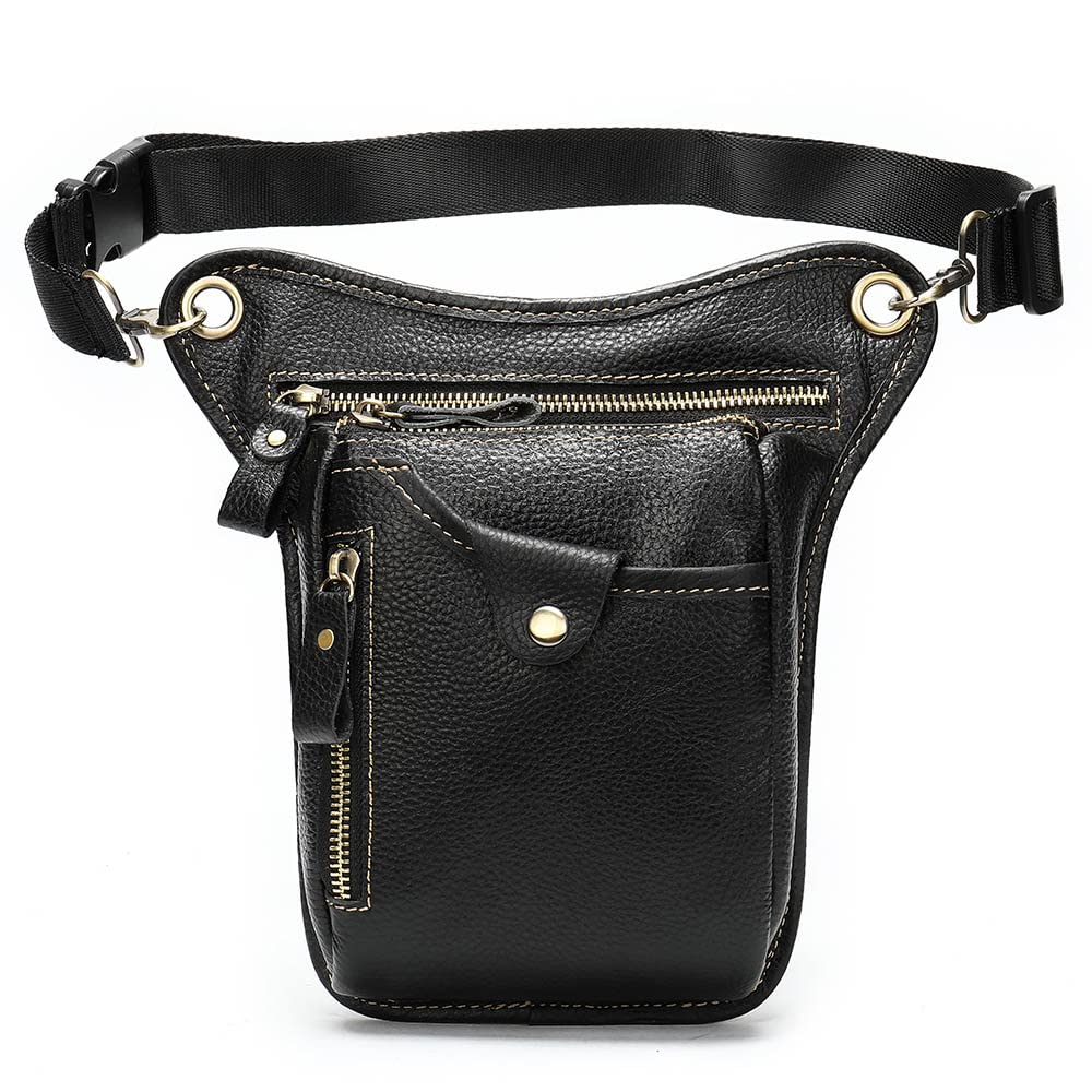 Borsa Gamba Moto,Borsello da Gamba Moto for da Gamba/Marsupio da Uomo in Vera Pelle for Moto, for da Uomo, for da Uomo e da Donna, for da Coscia.