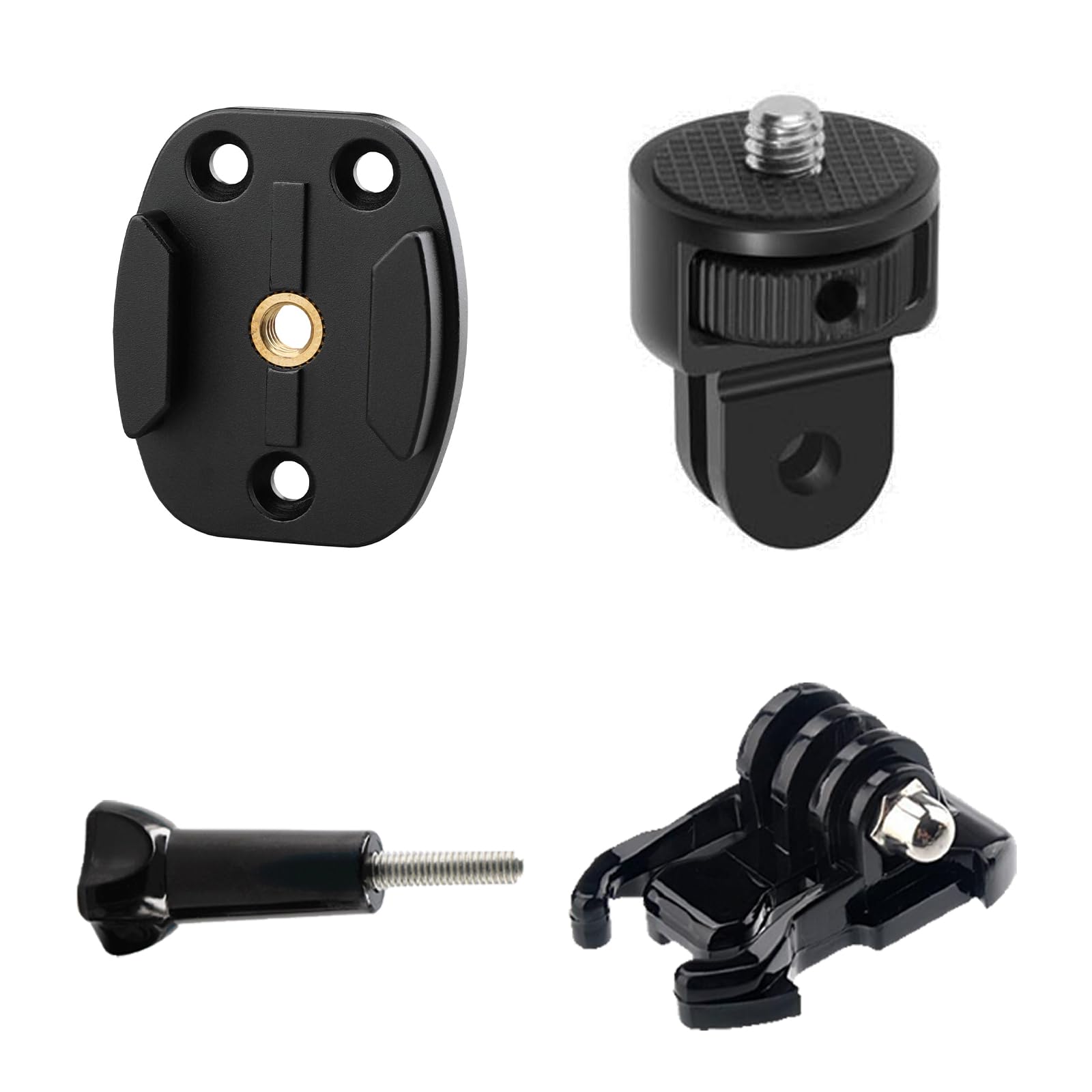 1/4 Tripod Monopod Adapter Mount Compatible with GoPro Hero 12 11 10 9 8 7 6 5 Camera, Insta360 X3, DJI Osmo Action 2 3 4 CNC Quick Release Base Buckle Accessory