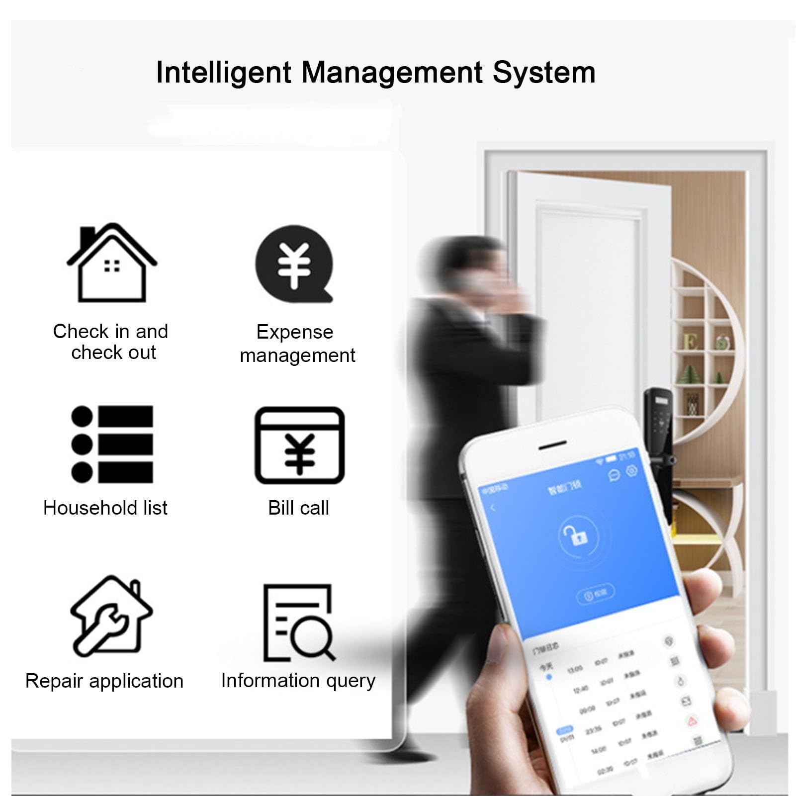 Nutriess Smart Biometric Fingerprint Door Lock USB Emergency Charging High Sensitivity Security Lock for Tuya App Access