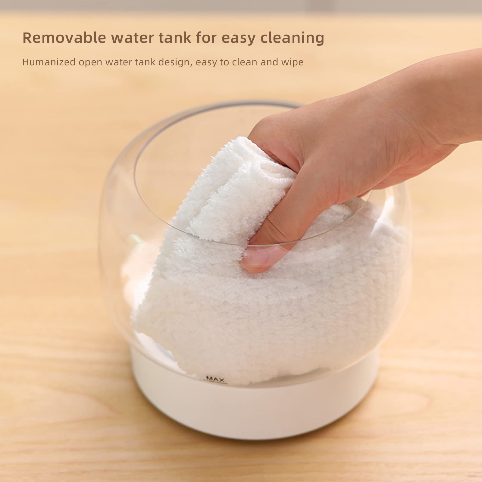 BestAlice Diffusori di oli essenziali, diffusori per oli essenziali, grande stanza, diffusore per aromaterapia da 400 ml con luce in 7 colori, spegnimento automatico senz'acqua, bianco-UK
