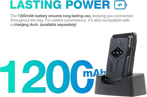 Vista 6 de AGM M10 Flip Phone, 4G LTE desbloqueado, compatible con T-Mobile, Dual SIM, IP68 impermeable/a prueba de caídas, botones y fuente grandes, altavoz