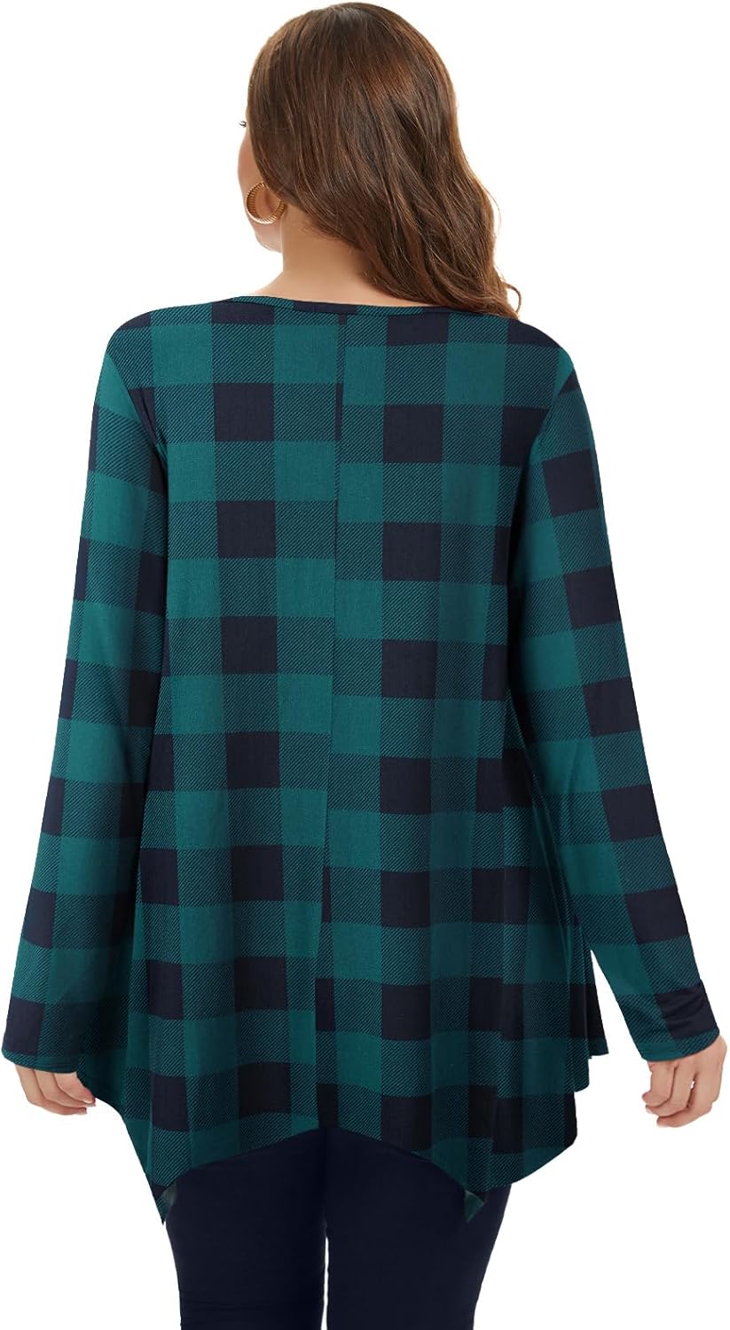 LARACE Womens Long Sleeve Flattering Comfy Tunic Loose Fit Flowy Top - Image 3