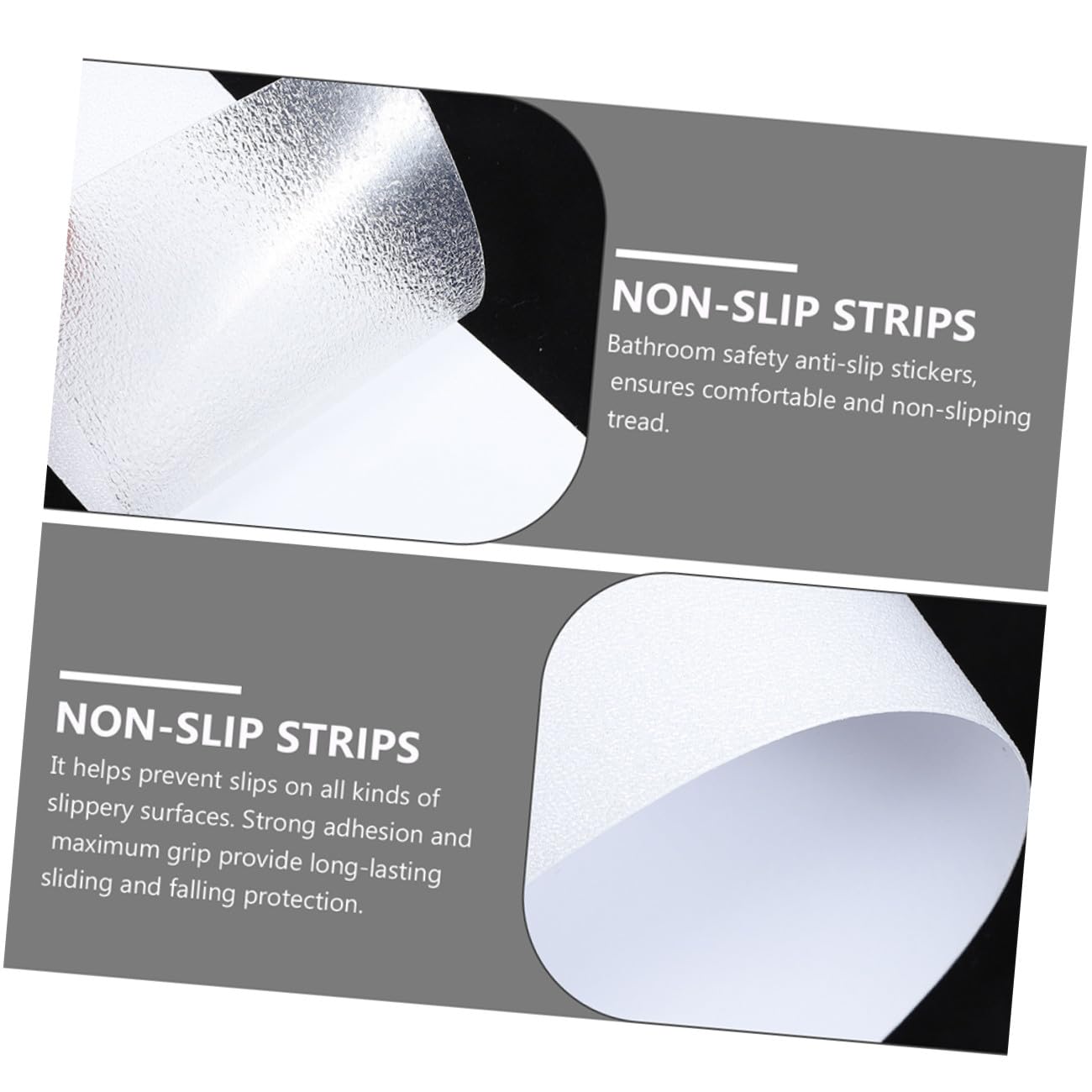 Homoyoyo Cintas Antideslizantes Transparentes Peva 15x61 Cm 10 Unidades para Ducha y Escaleras, Tiras de Seguridad para Suelo Antideslizante Baño y Bañera, Pegatinas para Escaleras y Suelo