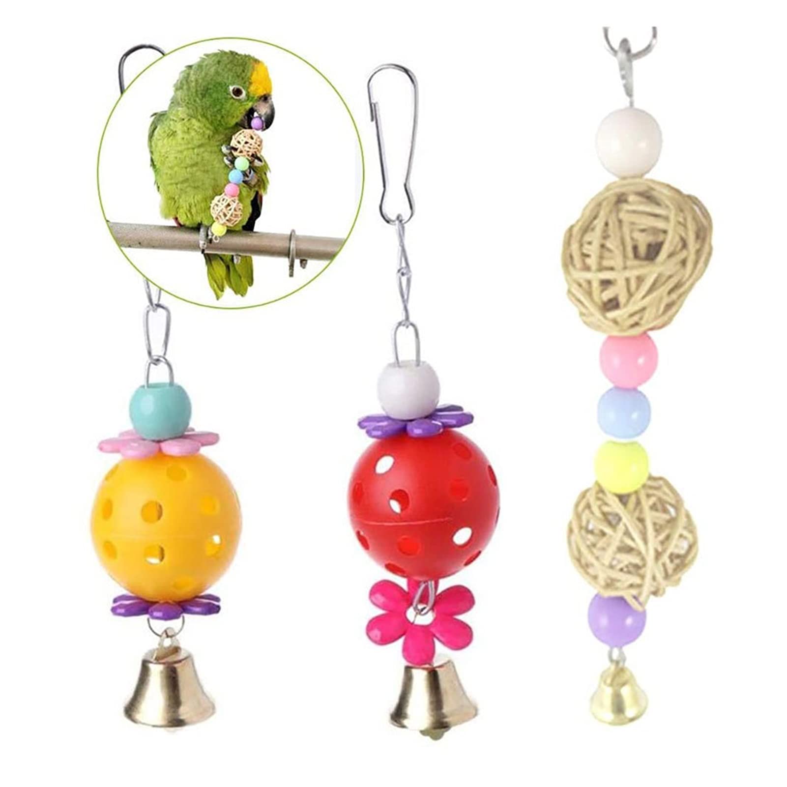 Vogelspielzeug 1. 4 STÜCK Vogel Spielzeug Käfig Spielzeug Swing Chew Spielzeug Hängen Glocke Pet Vogel Spielzeug Papagei Kleine Sittich Macaws Vogel Käfig Zubehör Vogel Utensilien