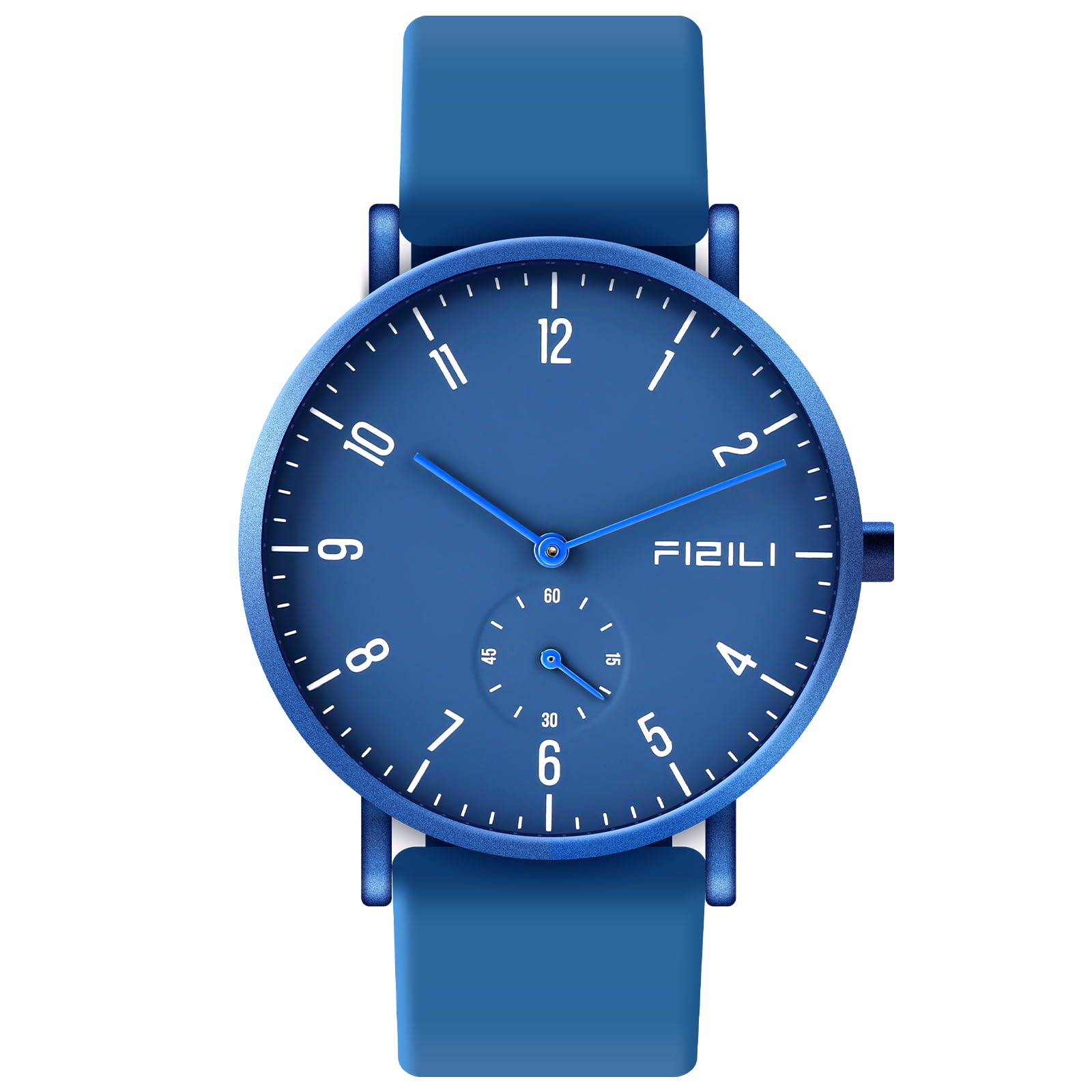 Orologio da polso da uomo, ultra sottile, minimalista, impermeabile, alla moda, per uomo o donna, con cinturino in silicone, 1100 blu, Moda
