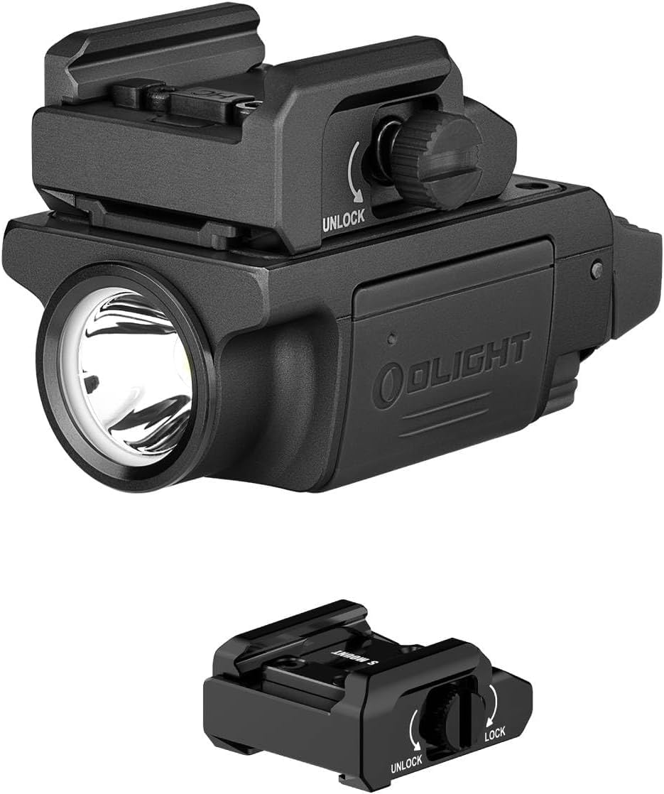 OLIGHTPL-Mini 3 Bundles 43X Mos Rail Mount 600-Lumen Tactical Pistol Light Designed Exclusively and Solely for Railed G43X Mos/48 Mos/43X Rail/48 Rail Handguns, Black
