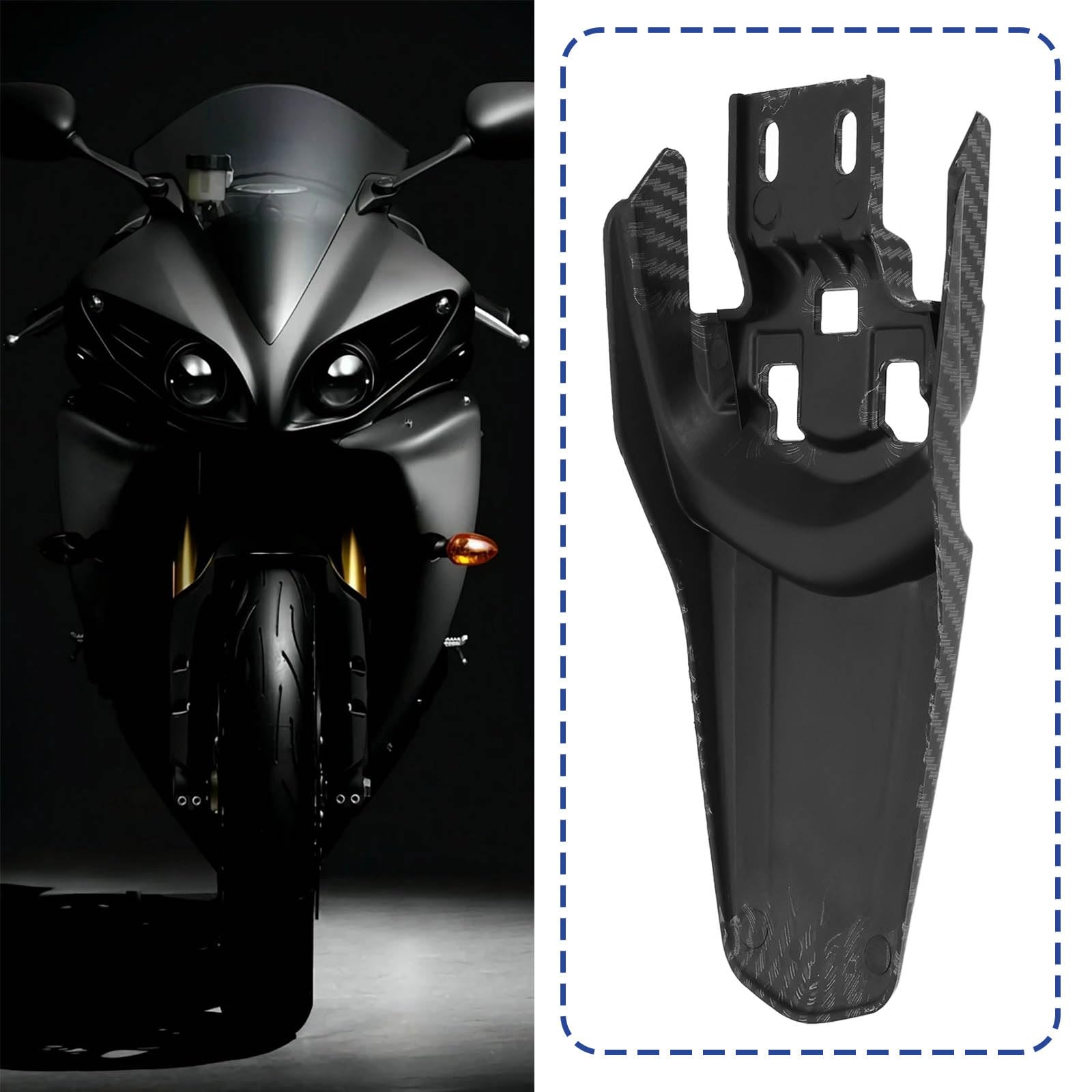 1 Stück Carbon Fiber Motorrad Kotflügel Schmutzfänger Verlängerungsplatte Kompatibel mit Sur Ron Light Bee XS L13 Kompatibel mit Segway X260 X160