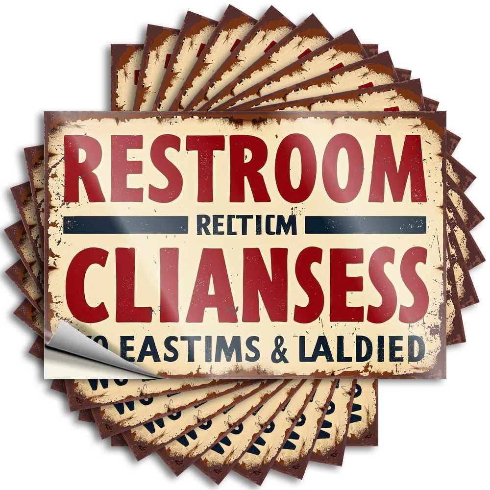 Restroom Rectification: Cleanliness First Vintage Quote | Room Decoration Waterproof Vinyl Window Farmers Removable Decal Peel Stick(12X18CM)