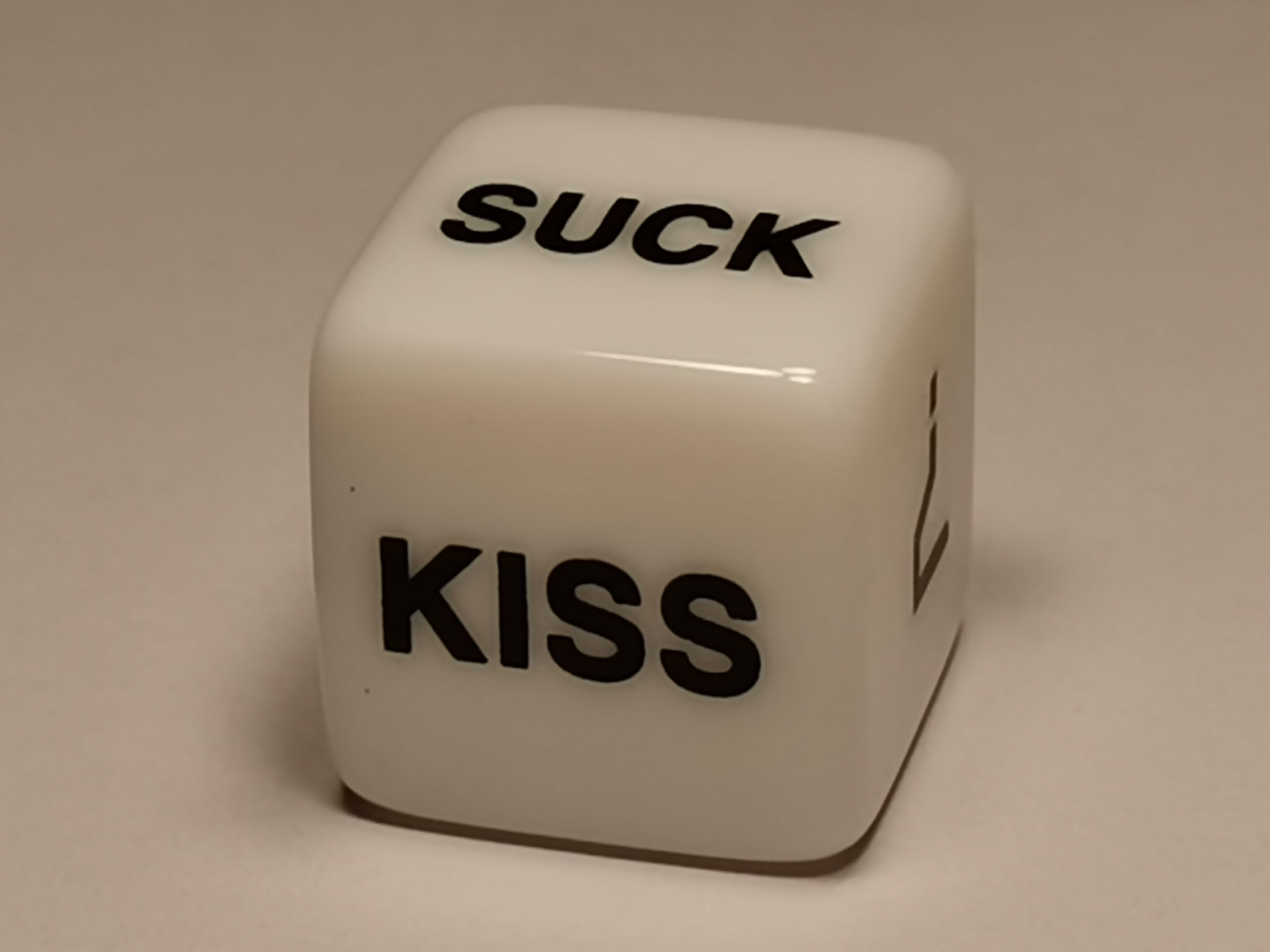 4 pcs English Fun White Couple dice - 36 Ways to Play - Acrylic (White)