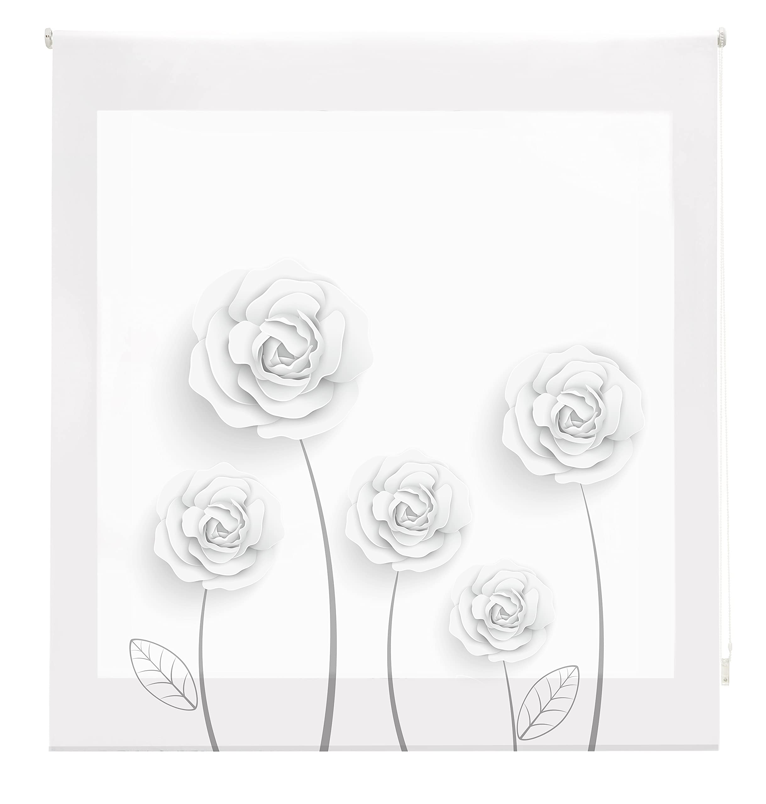 Blindecor Fiori | Tenda avvolgibile traslucida con stampa digitale | modello Garden | 170 x 180 cm (larghezza per altezza), dimensioni del tessuto 167 x 175 cm | tende per finestre