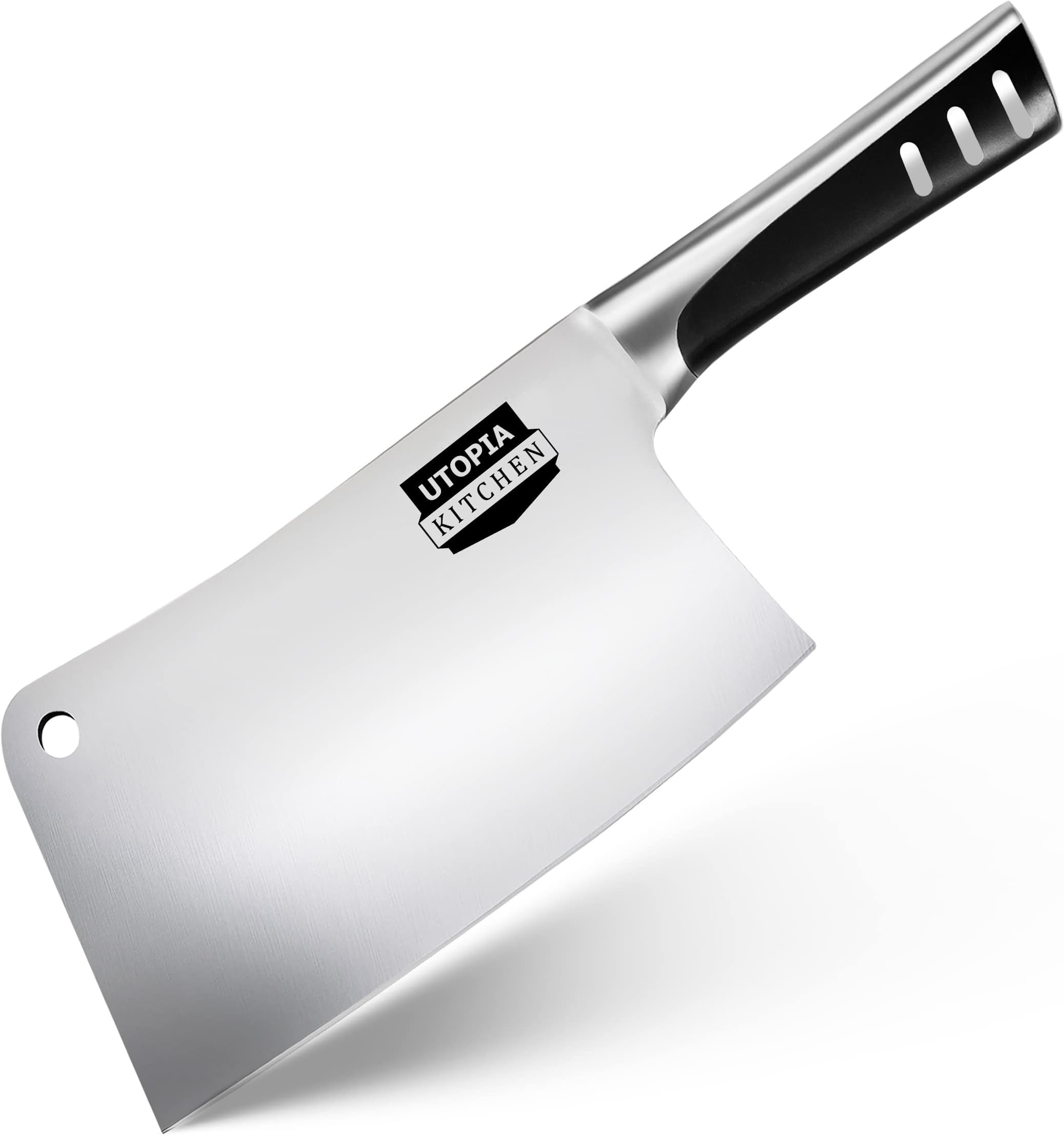 Utopia Kitchen 5 Inch Cleaver Knife Stainless Steel Chopper Butcher Knife for Home Kitchen and Restaurant Black