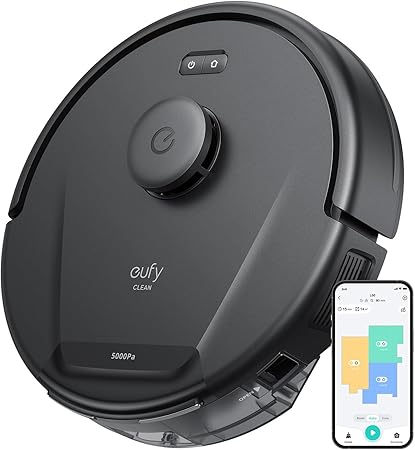 eufy Like-New L60 Robot Vacuum, Ultra Strong 5,000 Pa Suction, iPath Laser Navigation, for Deep Floor Cleaning, Ideal for Hair, Hard Floors (Renewed)