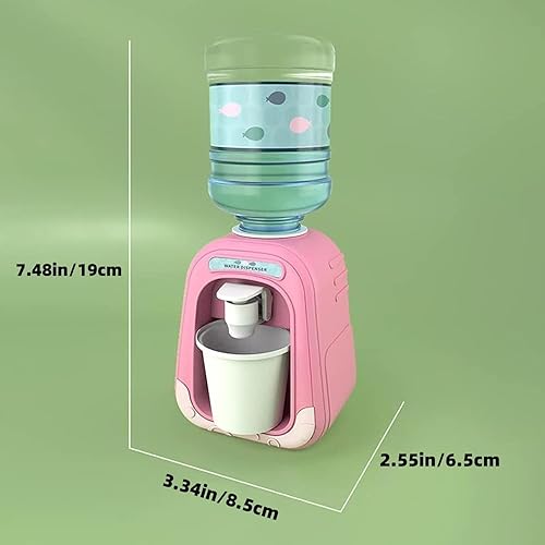Miniatura 5 de Mini dispensador de agua de 6.4 fl oz con taza - Dispensador de bebidas simulado rosa a escala 16, diseño de interruptor de encendidoapagado, ideal