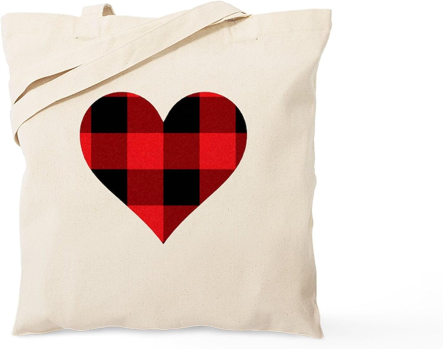 CafePress Simple Red Heart Tote Bag Reusable Beige Canvas Tote Shopping Bag