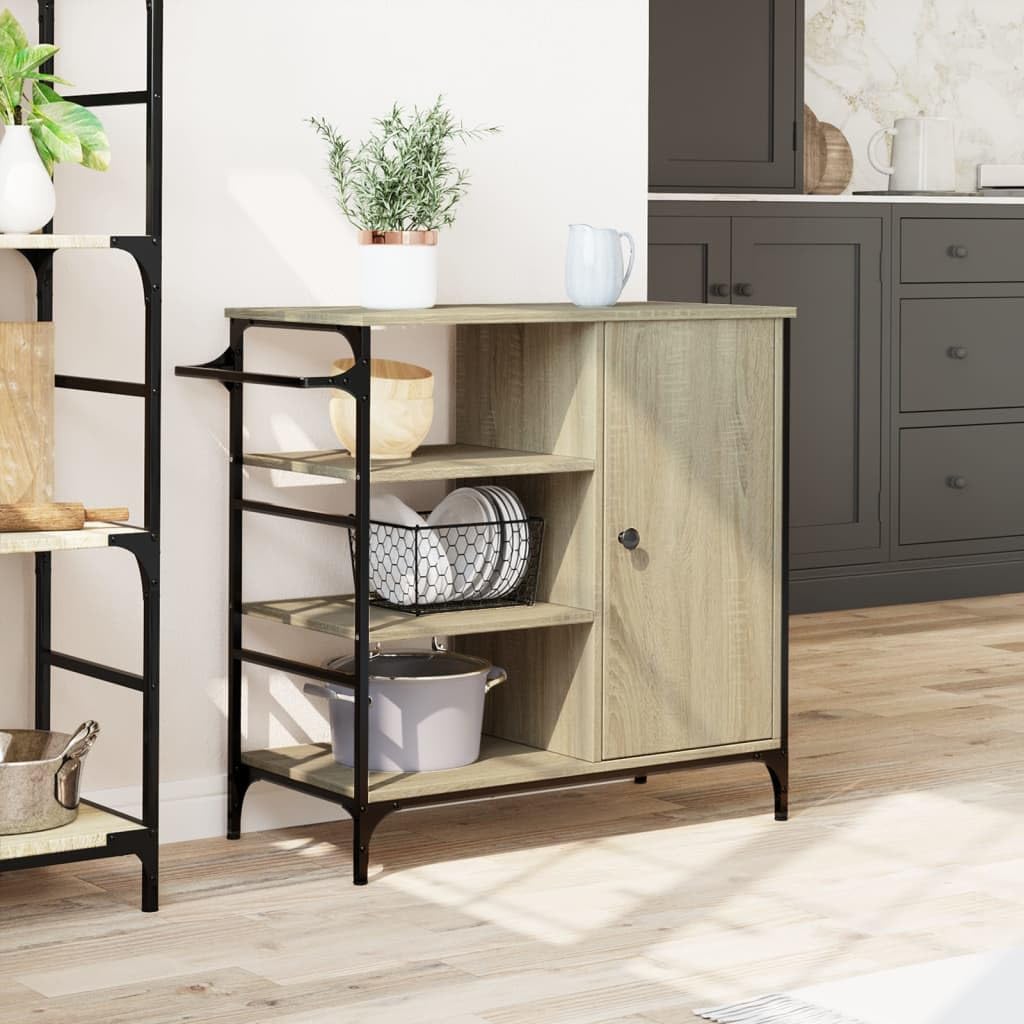 Hothingwell Carrello da cucina Dub Sonoma 87,5 x 38,5 x 84,5 cm Legno