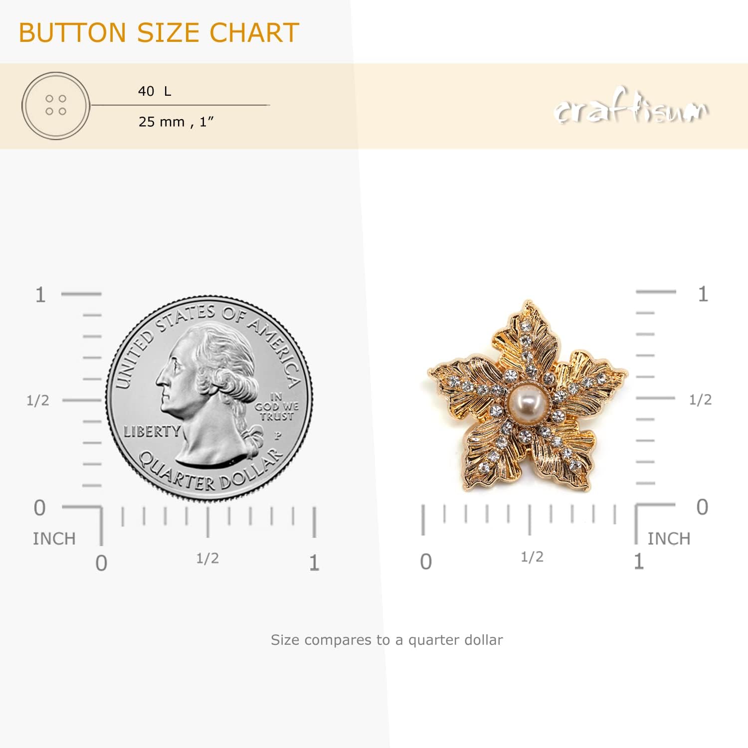 20 pcs Rhinestone Embellished Metal Poinsettia Sewing Shank Buttons for Coats -25mm -1" - Image 2