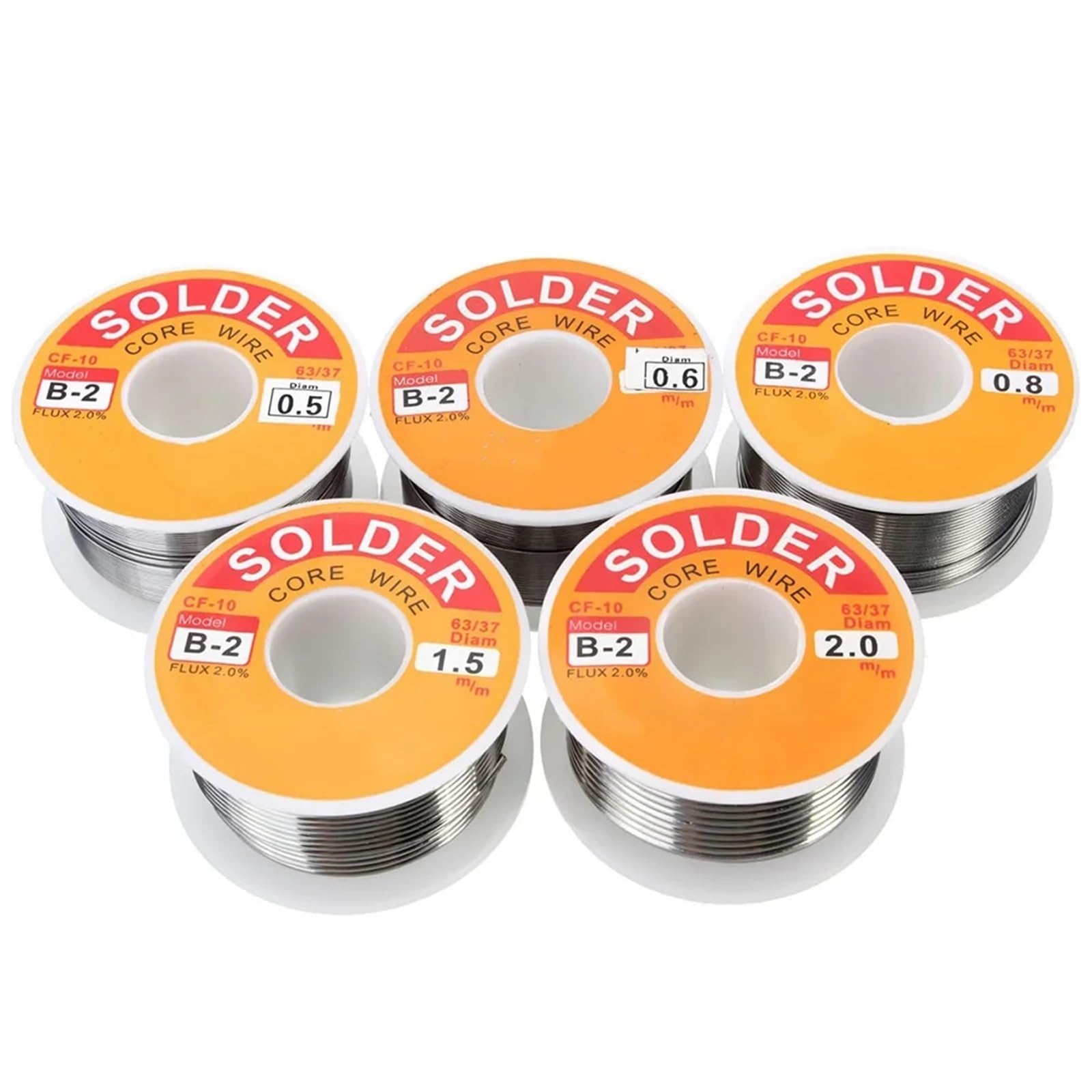 Filo di saldatura in lega di stagno 63/37 Colofonia Nucleo Flusso 2% Linea di saldatura su bobina Saldatura elettrica 50g 100g(100g 0.8mm)