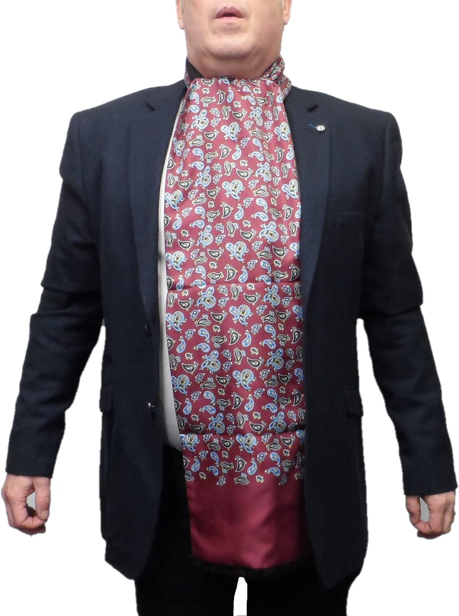 Mazeys Mens Retro Mod Paisley Scarf (Burgundy)