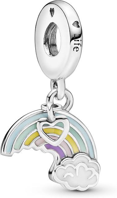 Pandora Moments Women's Sterling Silver Rainbow of Love Dangle Charm for Bracelet