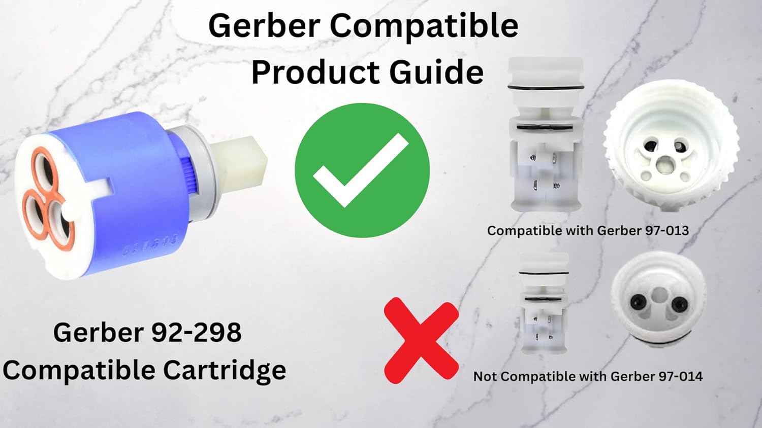 Gerber Compatible Shower Cartridge & Pressure Balance Kit – Replaces 97-013 & 92-298 Blue Cartridge