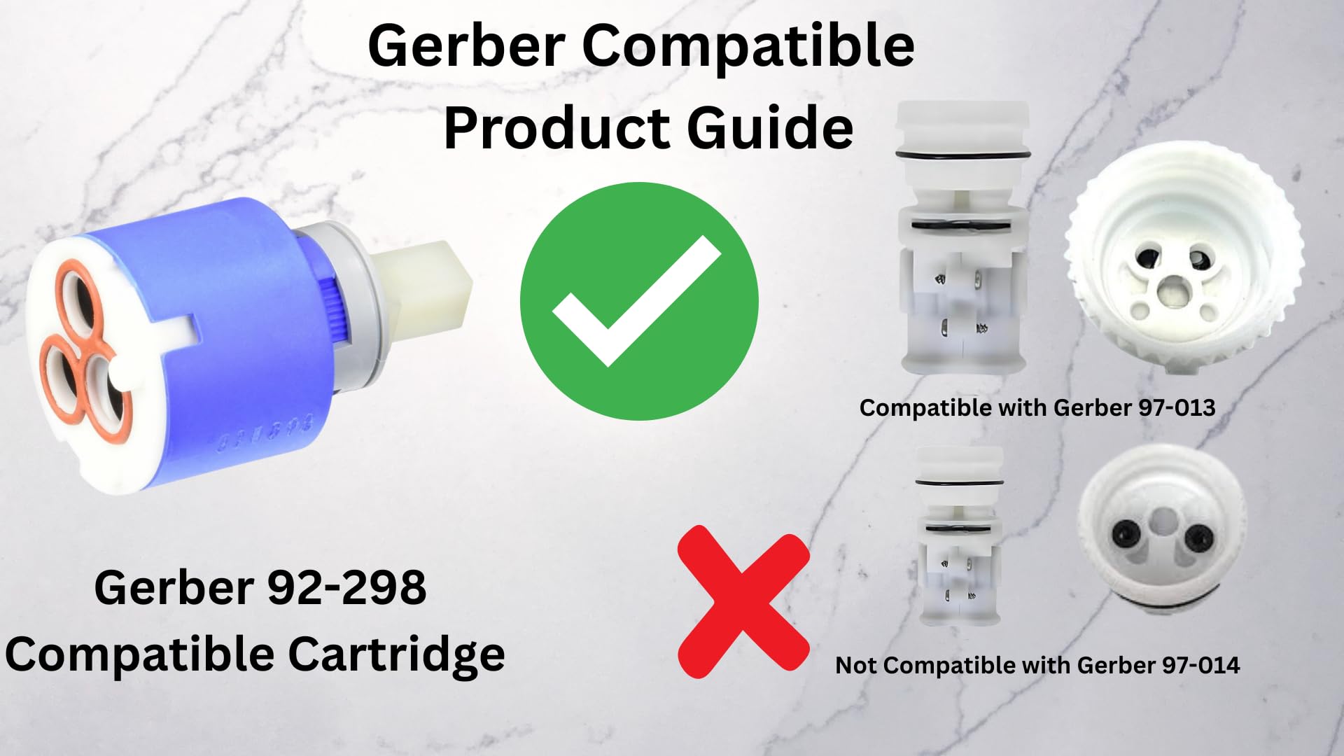 T & T Hardware Cartucho de ducha mezcladora de repuesto compatible con Gerber 92-298/97-013, Danze DA507348N, Moen 121620 y Symmons KN-4 - 35 mm, azul, blanco