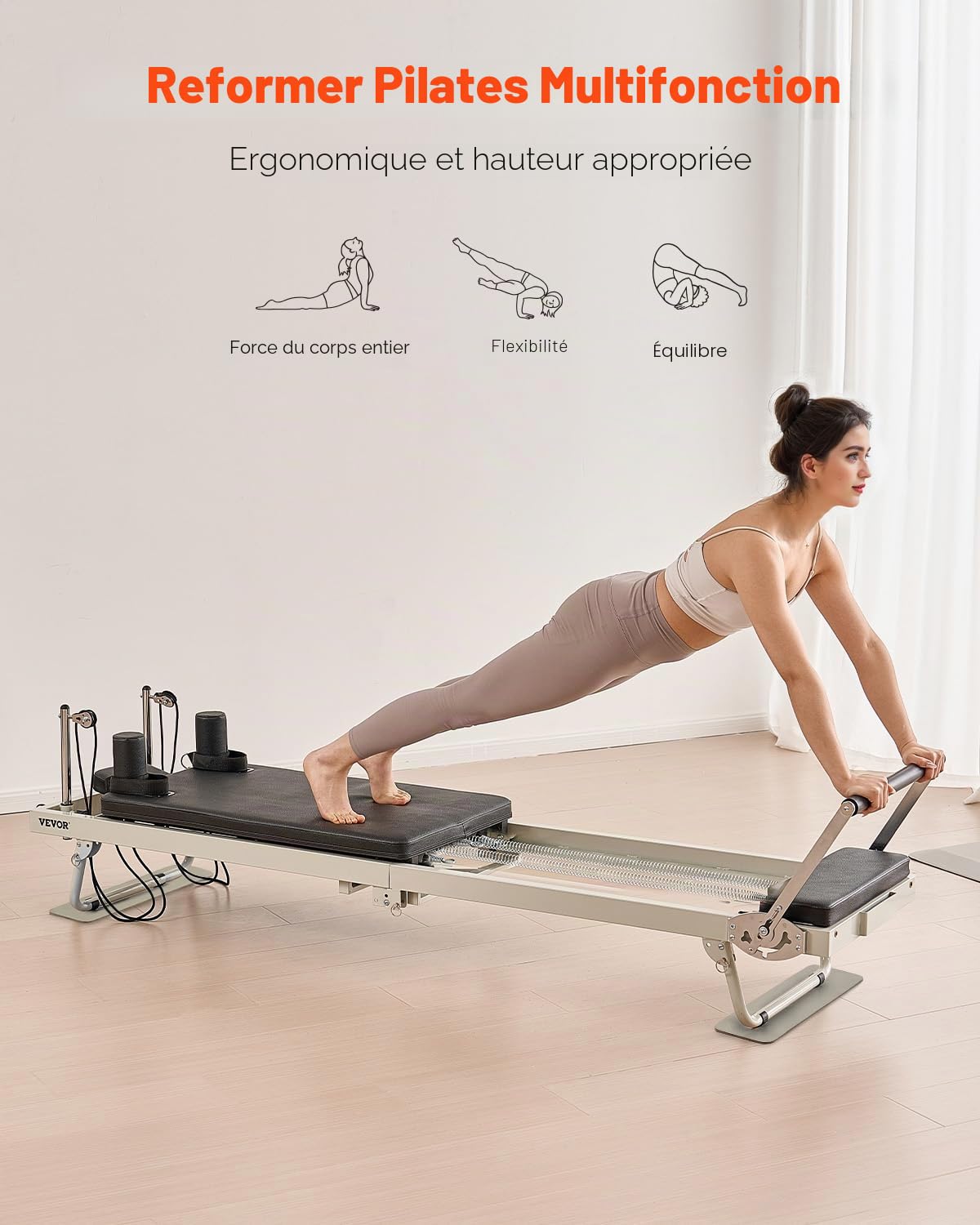 VEVOR, Réformateur Pilates Pliant Unisexe Adulte