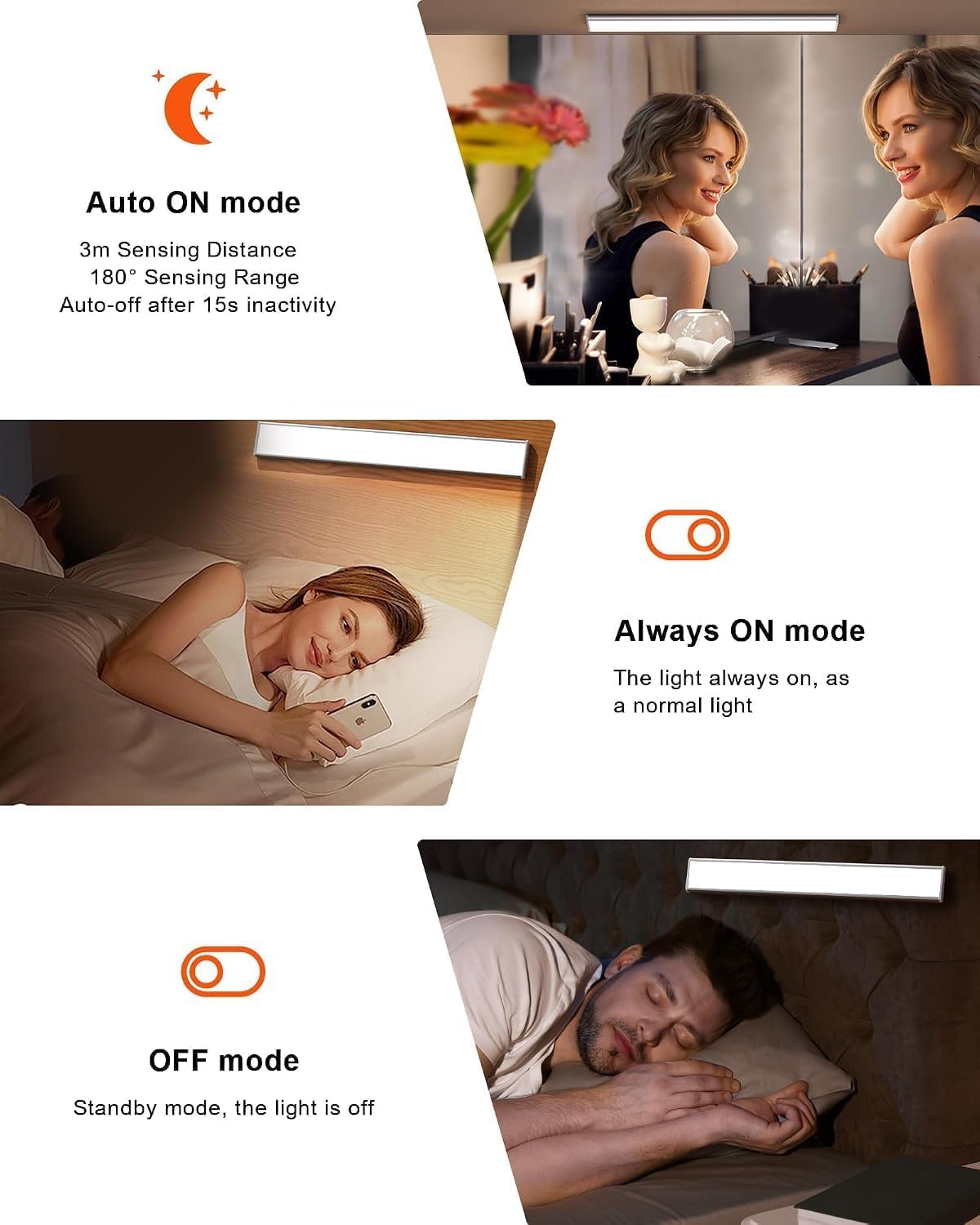Rechargeable Under Cabinet Light - Motion Sensor & USB Charge -6 Rechargeable Under Cabinet Light - Motion Sensor & USB Charge -6