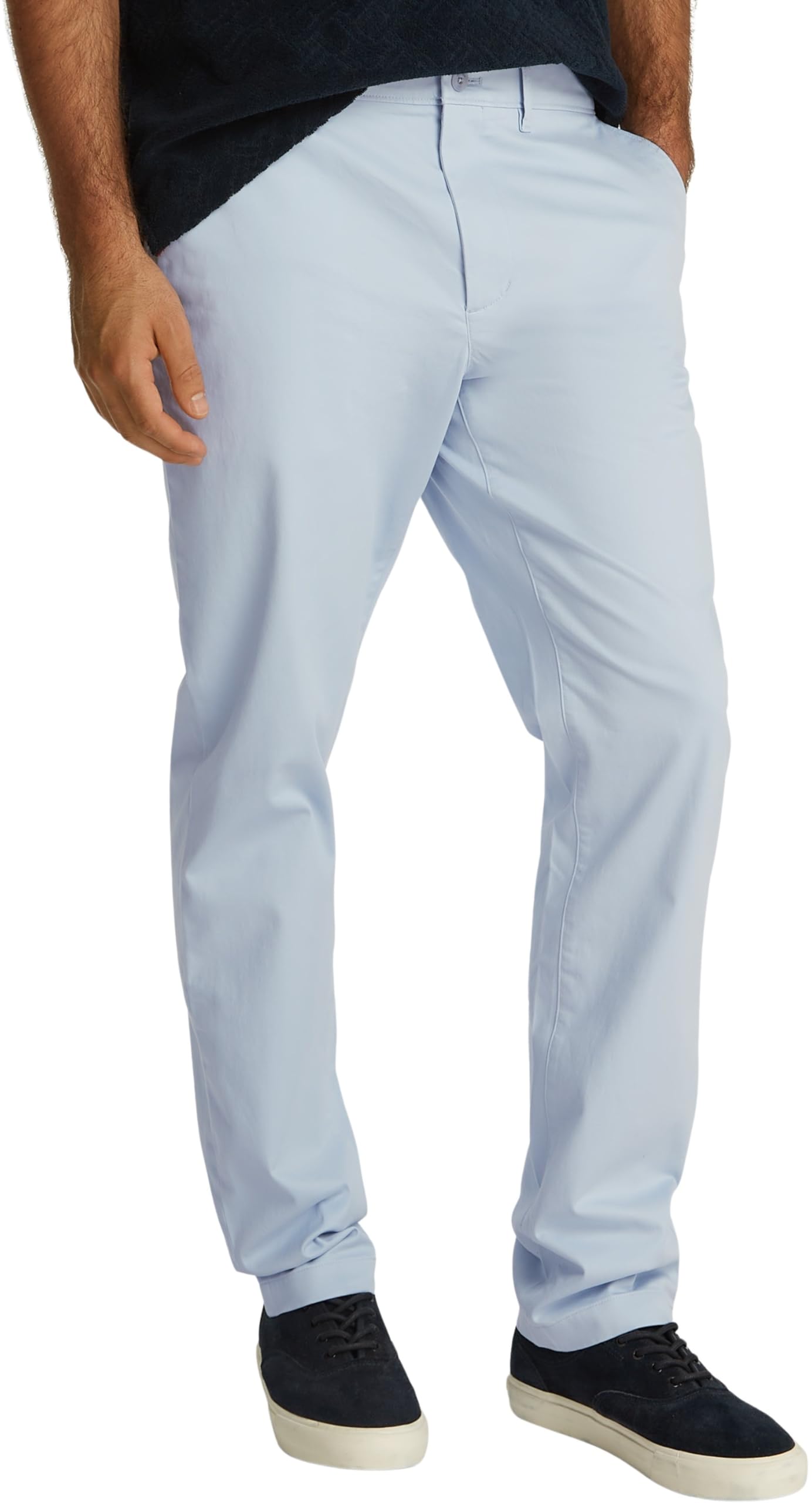 Tommy Hilfiger Men's Denton Satin Straight Fit Chinos, Blue (Breezy Blue), 36W/28L