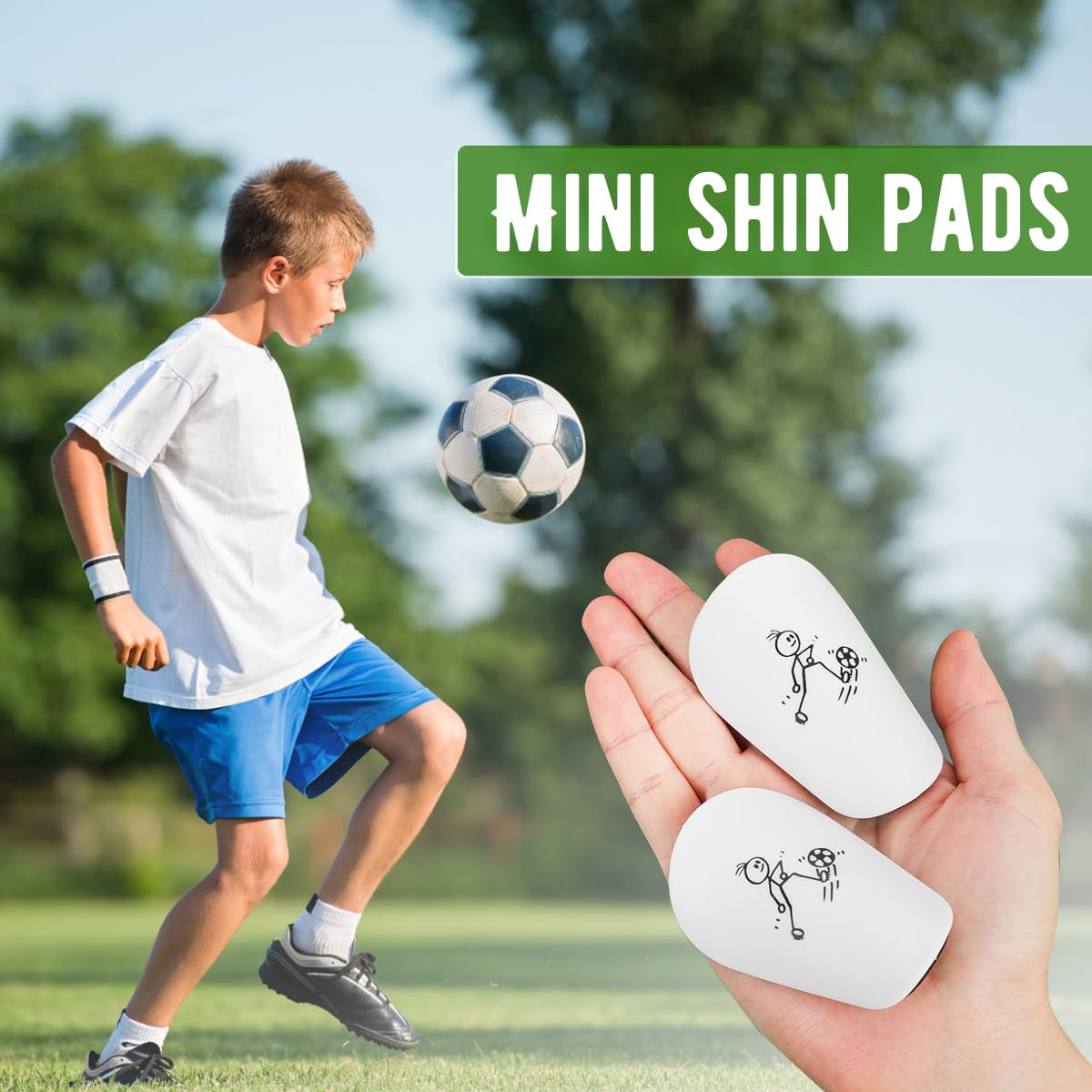 Mini Protège-tibias Pour Football - 2 Paires - 10 X 6 Cm - Enfants