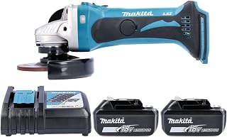 DGA452Z 18V 115mm Cordless Angle Grinder with 2 x 5.0Ah BL1850 Batteries & DC18RC Charger