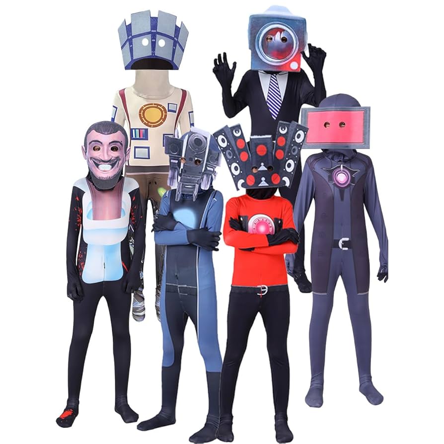 スキビディトイレ着ぐるみコスチューム130ハロウィン仮装タイタンスピーカーマン② スキビディトイレ タイタンスピーカーマン コスプレ 着ぐるみ