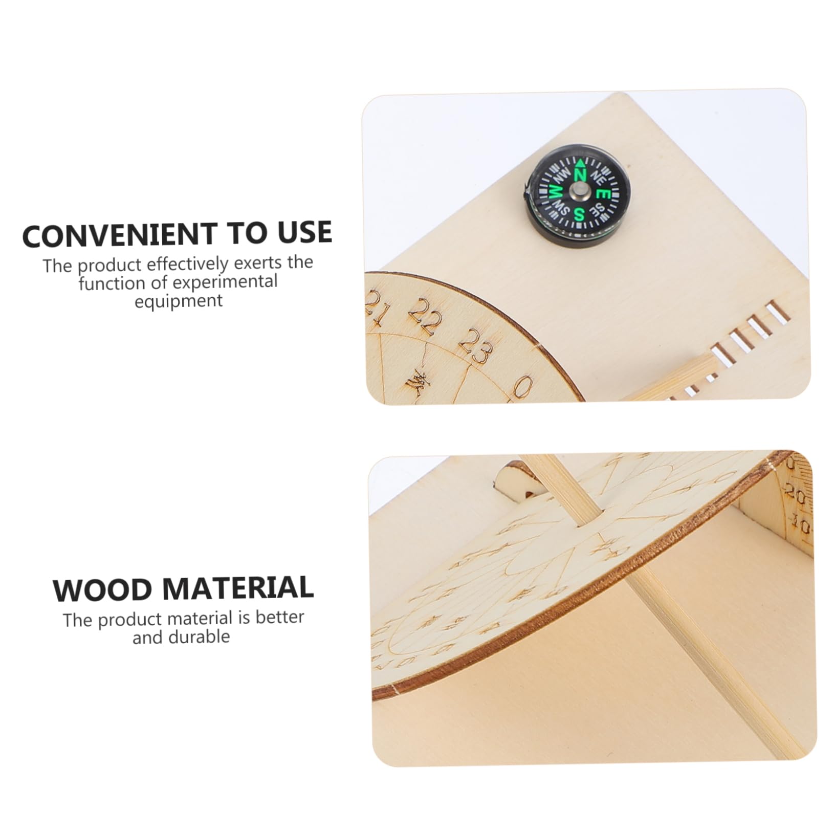 ABOOFAN 2 Juegos Reloj de Sol Educativo de Madera de Día y Noche DIY Juguete Científico para Clases y Experimentos Herramienta Didáctica para Padres y Profesores