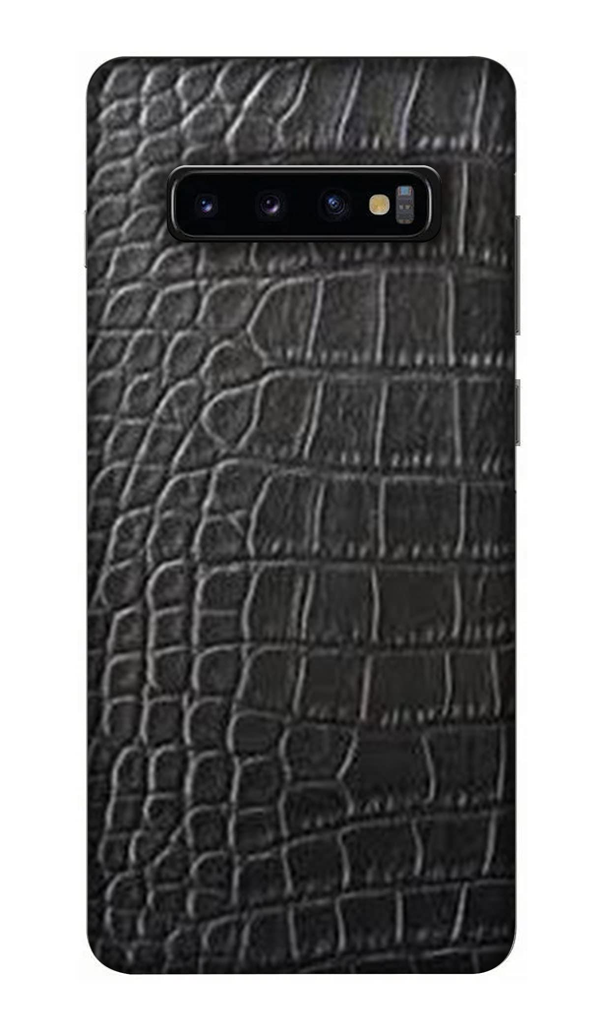VASU TRADERS GYC Crocodile Pattern Smartphone Skin Compatible for Samsung S10 Plus Premiun Back (Black)