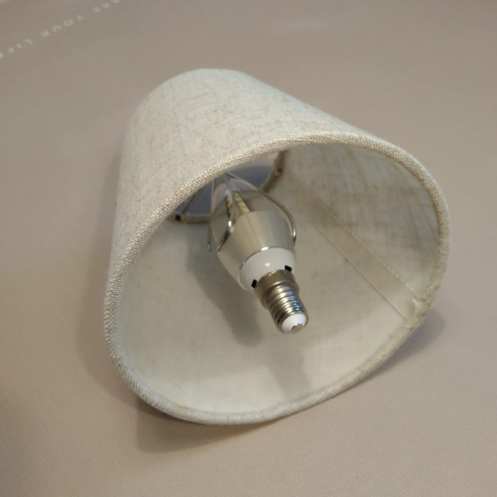 Lot de 6 petits abat-jours en lin naturel faits à la main pour ampoules, lampe murale, abat-jour en tissu pour lampe de table et lampadaire, mini abat-jour uniquement compatible avec ampoule