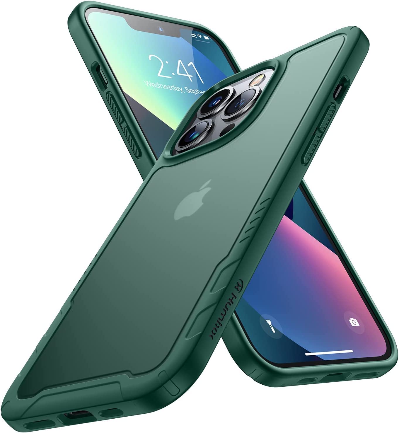 Humixx 2022 Upgraded Designed for iPhone 13 Pro Max Case [Military Grade Drop Protection] Slim Fit Translucent Matte Back with Soft Edge Protective Case for iPhone 13 Pro Max 6.7“ - Pine Green