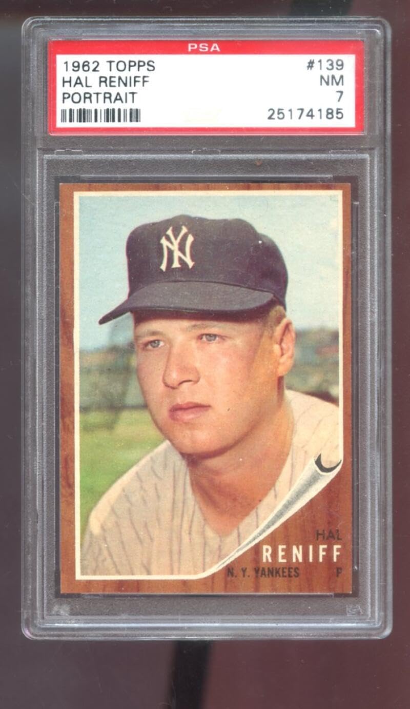 1962 Topps #139 Hal Reniff Portrait PSA 7 Graded Baseball Card MLB New York Yankees