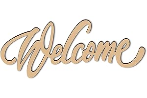 Welcome Wooden Cutout - Rustic Wall Sign