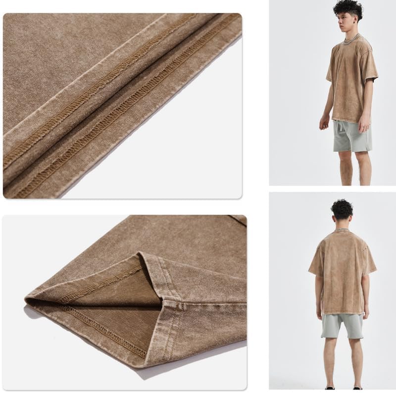 T-Shirts Pack:Unisex Cotton Crew T Shirts Bulk Short Sleeve Heavyweight Vintage Tees Mix Colors Clothes Basic Tops - Image 5