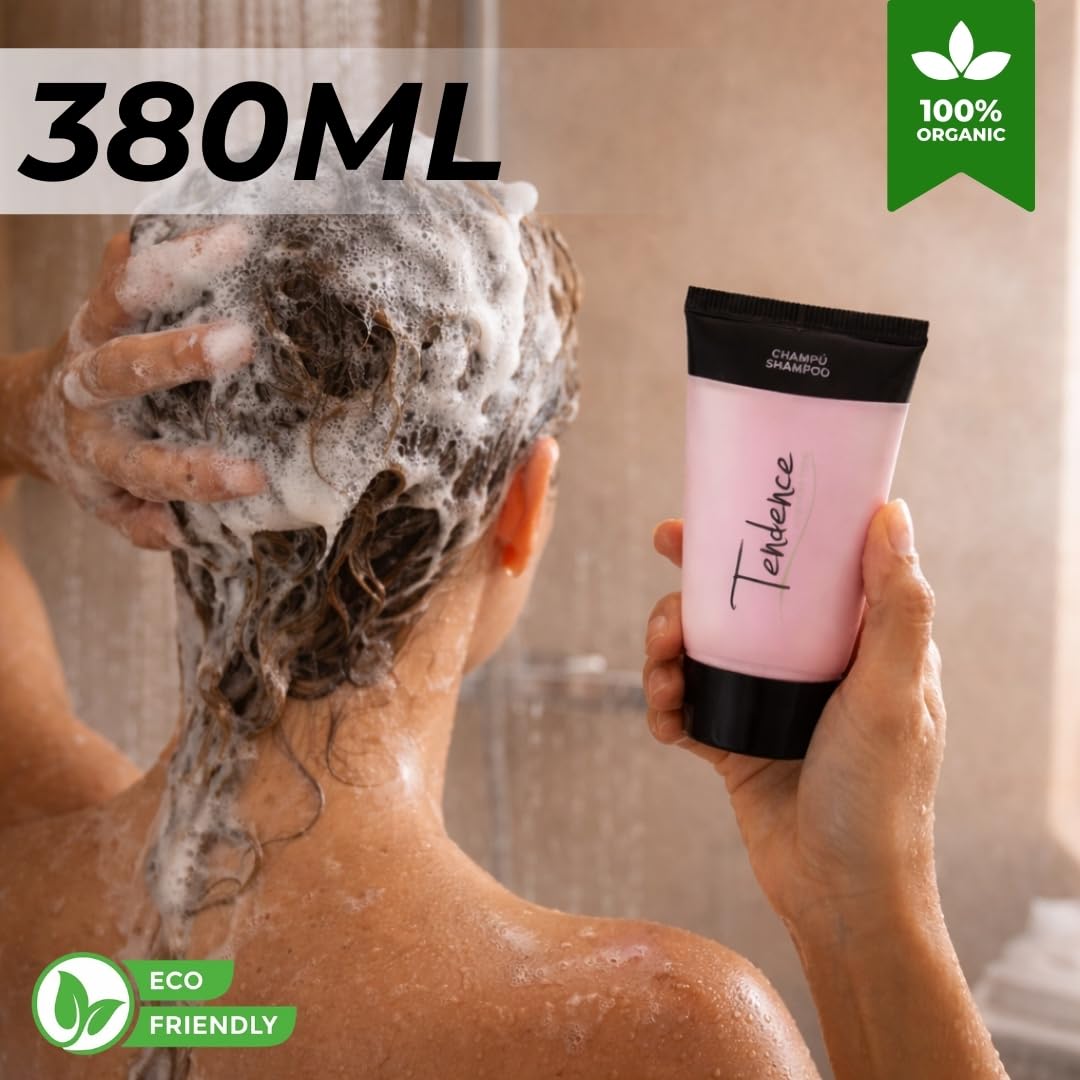 400 unidades de Tubo de Champú Amenities Hotel – Cosmética Hotelera Ecológica para Hoteles, Casas Rurales y Alojamientos Turísticos | Producto de Acogida para Habitaciones y Huéspedes.